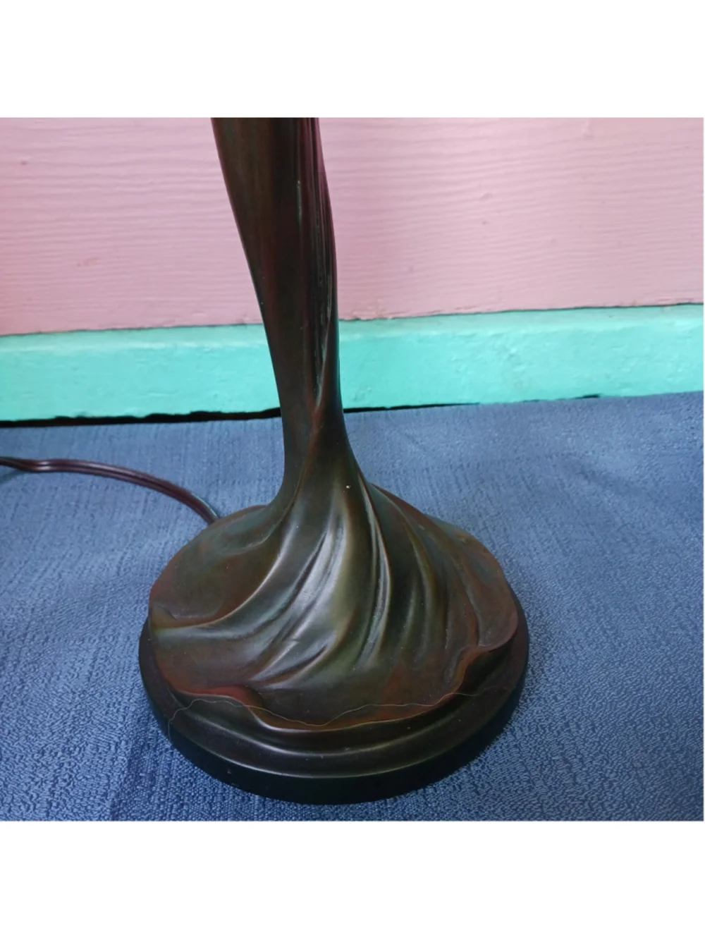 Art Nouveau Style Figural Lady Lamp Bronzed Metal 22